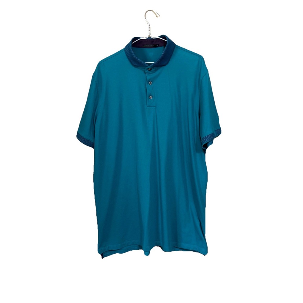 Greyson Mens Golf Polo Cherokee XL Blue Lagoon w/ Embroidered Patch Added (1910)